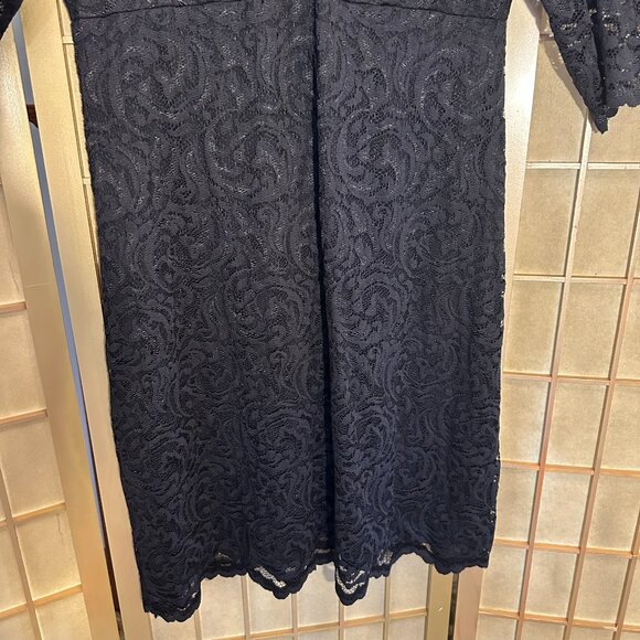 Karen Kane Sexy V-Neck Scallop Hem Lace Party Dress Women's Size XL Stretch - Picture 5 of 8